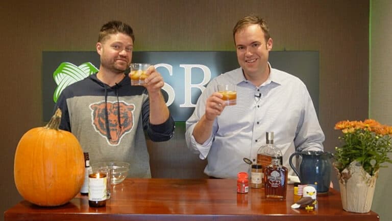 Autumn Old Fashioned - Josh and Dave giving cheers