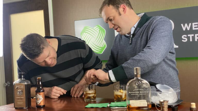 Josh and Dave making The Scott Smith Super Bowl Cocktail