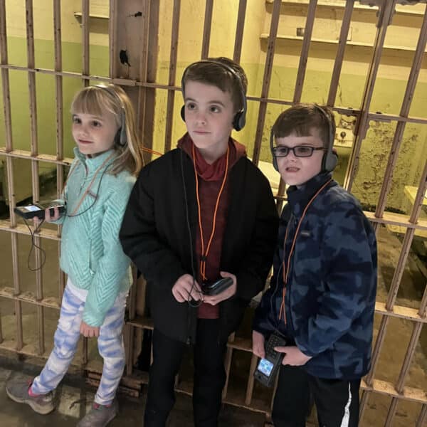 Bretl kids inside of Alcatraz