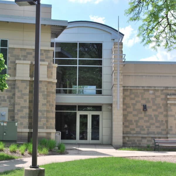Entrance of the Pioneer Park Community Center in Arlington Heights