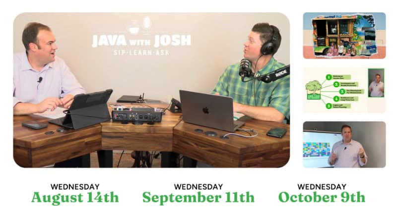 Java with Josh - July 2024 upcoming shows poster