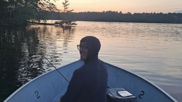 Steve sitting in his boat