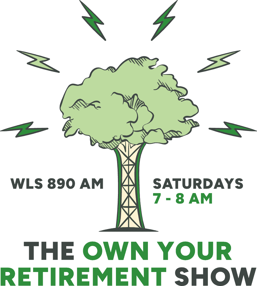 Illustration of a large tree with text below reading "Own Your Retirement" in bold green letters.